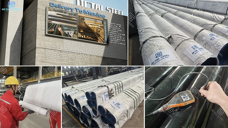 3LPE-Coated Pipes Loading for Mexico Delivery 3LPE-Coated Pipes Loading for Mexico Delivery